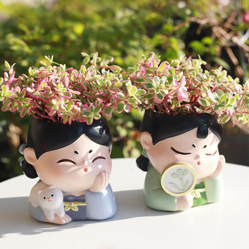 Bonsai Garden Nursery - Resin Tang Dynasty Lady Nursery Pots