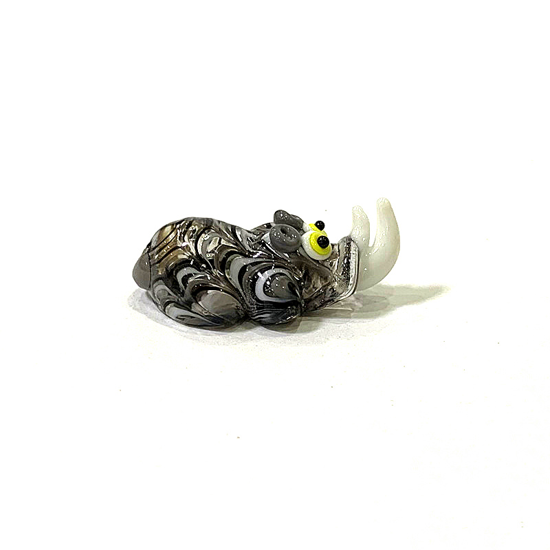 Miniature Glass Rhino Figurine - Bonsai Garden Japan ulasan dan harga