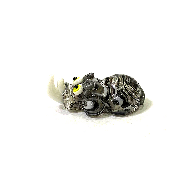 Miniature Glass Rhino Figurine - Bonsai Garden Japan ulasan dan harga
