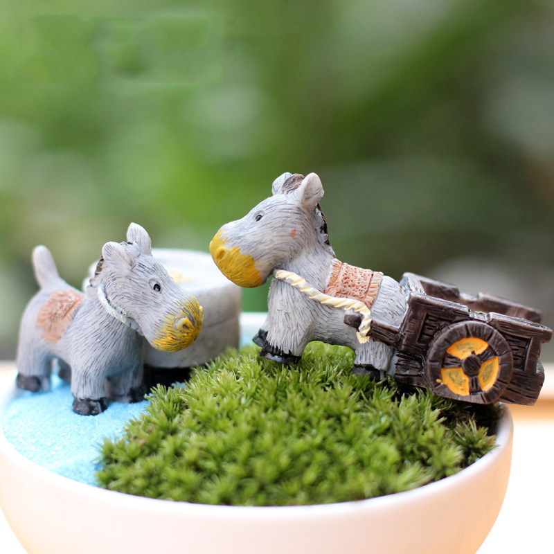 Animal Figurines Mini Donkey P - Bonsai Garden Japan ulasan dan harga