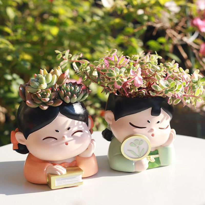 Resin Tang Dynasty Lady Nurser - Bonsai Garden Nursery ulasan dan harga