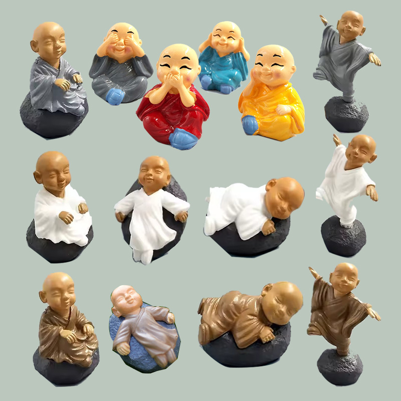 4pcs Chinese Kongfu Monk Minia - Bonsai Garden Japan ulasan dan harga