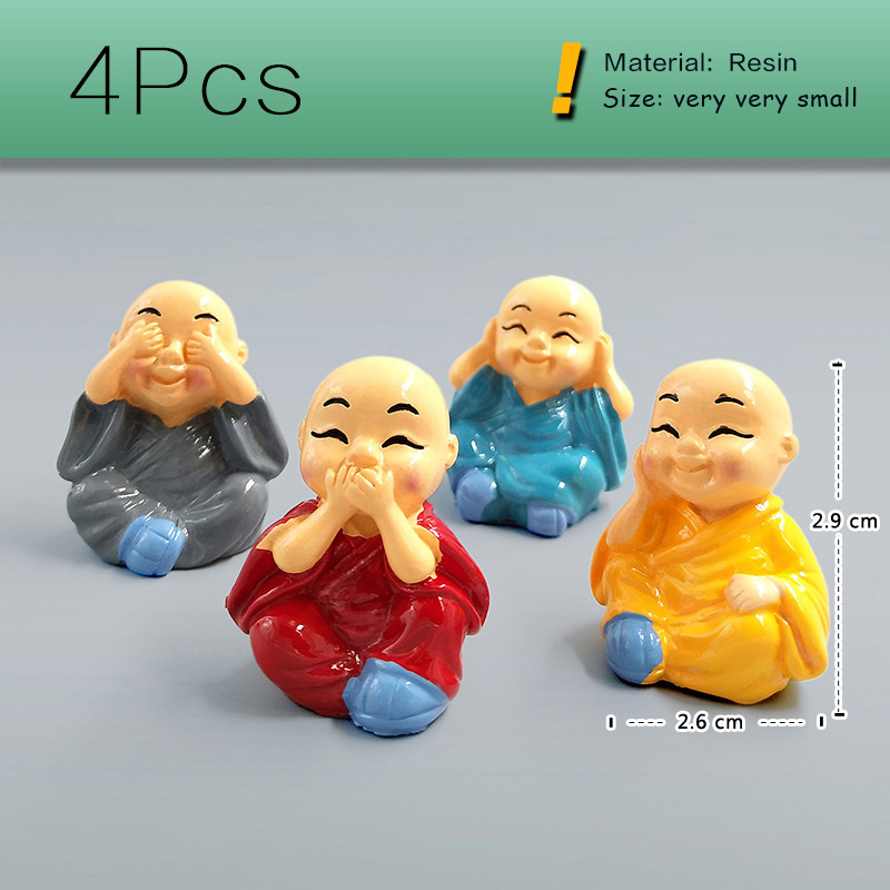 4pcs Chinese Kongfu Monk Minia - Bonsai Garden Japan ulasan dan harga
