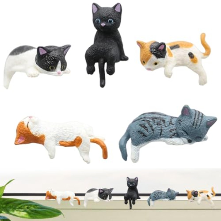 Miniature Cute Cat Figurines,  - Bonsai Garden Japan ulasan dan harga