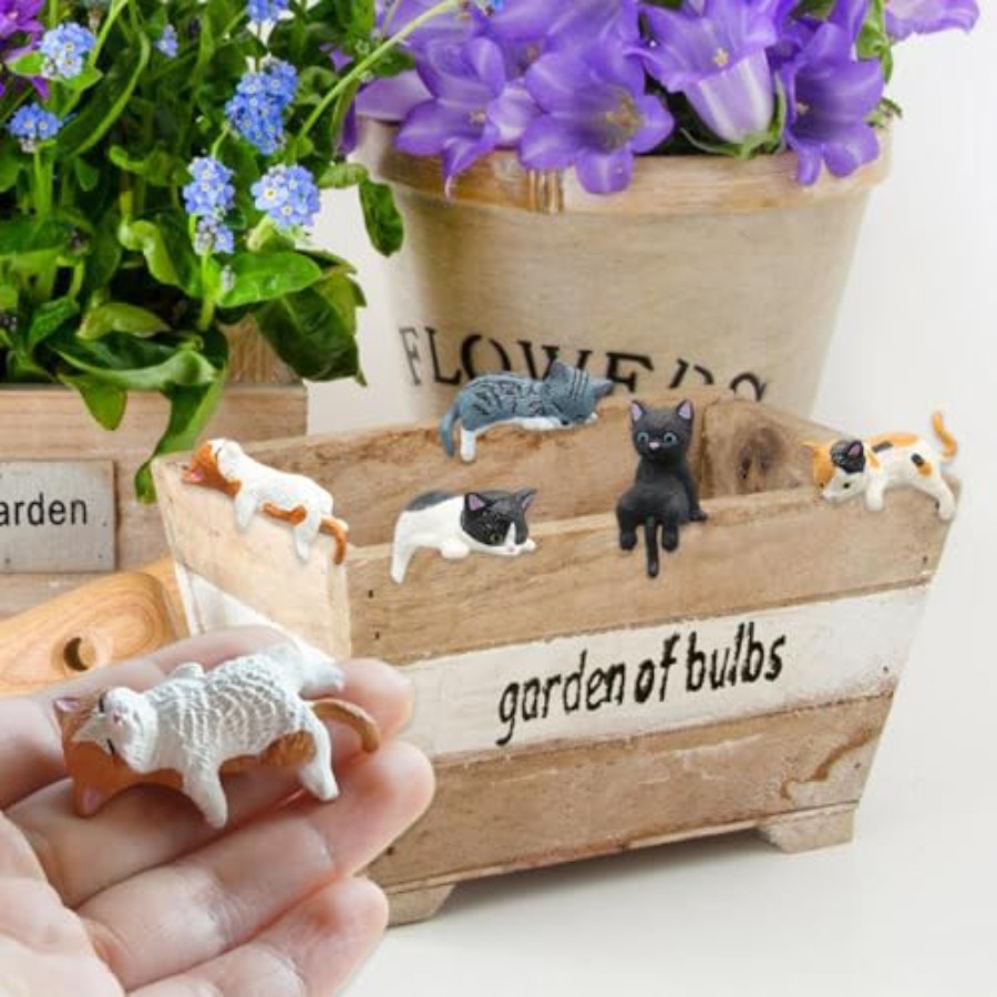 Miniature Cute Cat Figurines,  - Bonsai Garden Japan ulasan dan harga