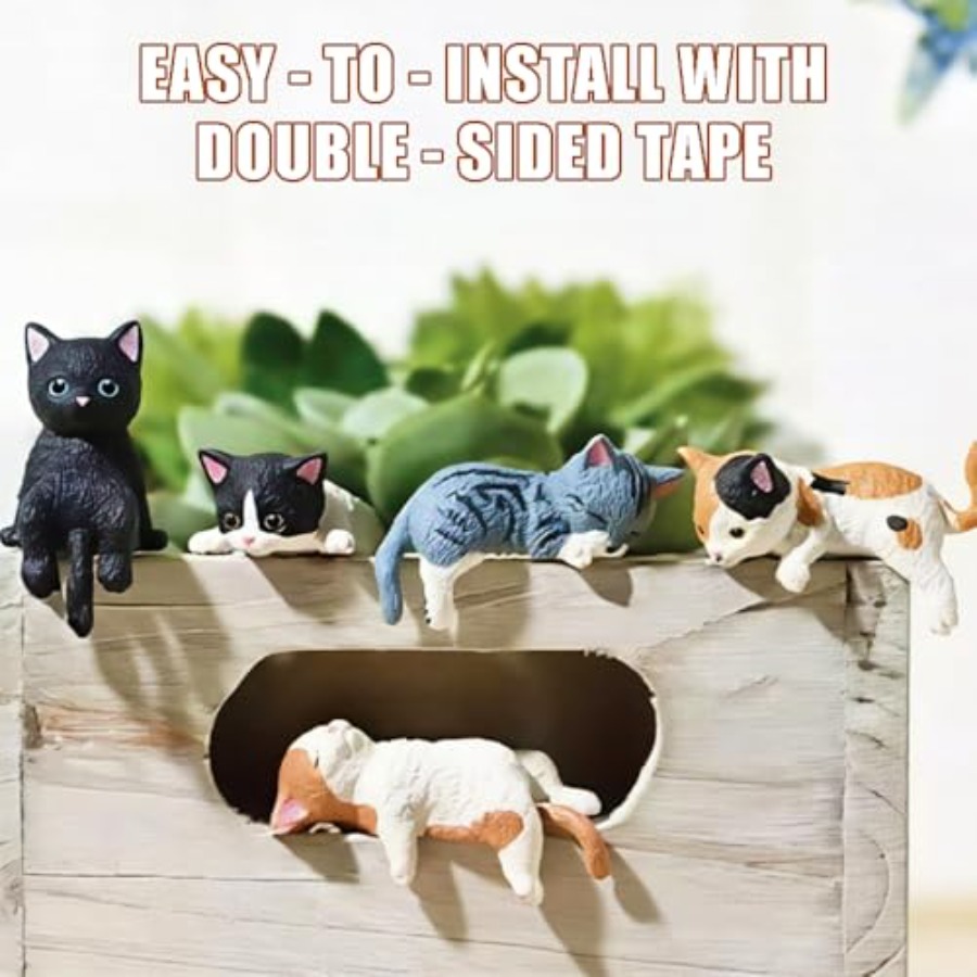 Miniature Cute Cat Figurines,  - Bonsai Garden Japan ulasan dan harga