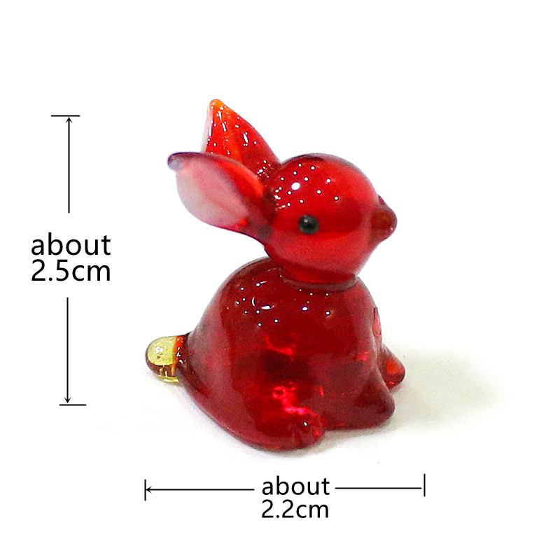 2pcs Mini Glass Bunny Figurine - Bonsai Garden Japan ulasan dan harga