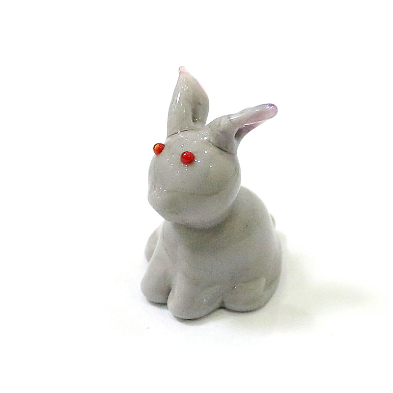 2pcs Mini Glass Bunny Figurine - Bonsai Garden Japan ulasan dan harga