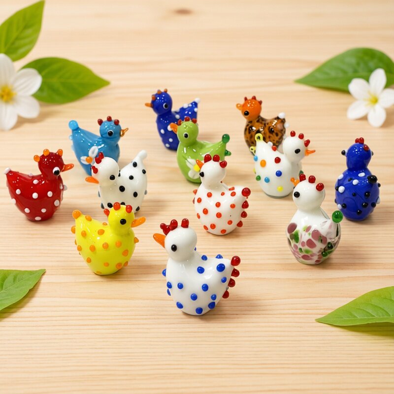 2PCS Handmade Cute Glass Chick - Bonsai Garden Japan ulasan dan harga