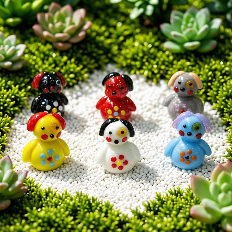 Cute Handmade Mini Glass Dog F - Bonsai Garden Japan ulasan dan harga