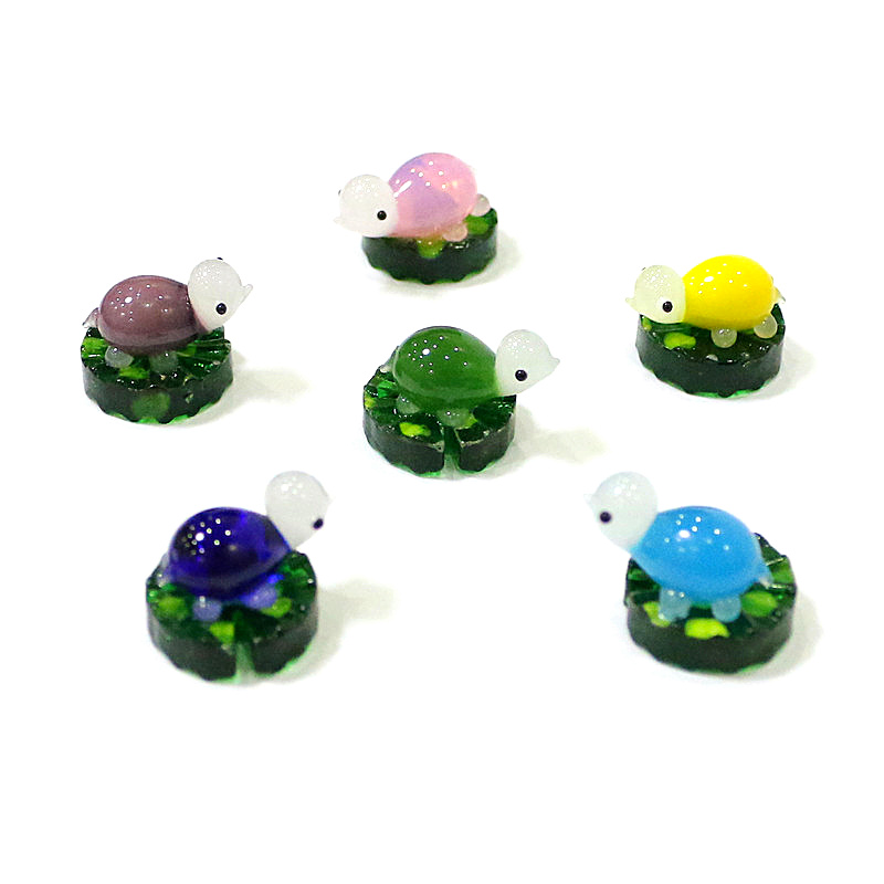 2pcs Colorful Mini Turtle Stat - Bonsai Garden Japan ulasan dan harga