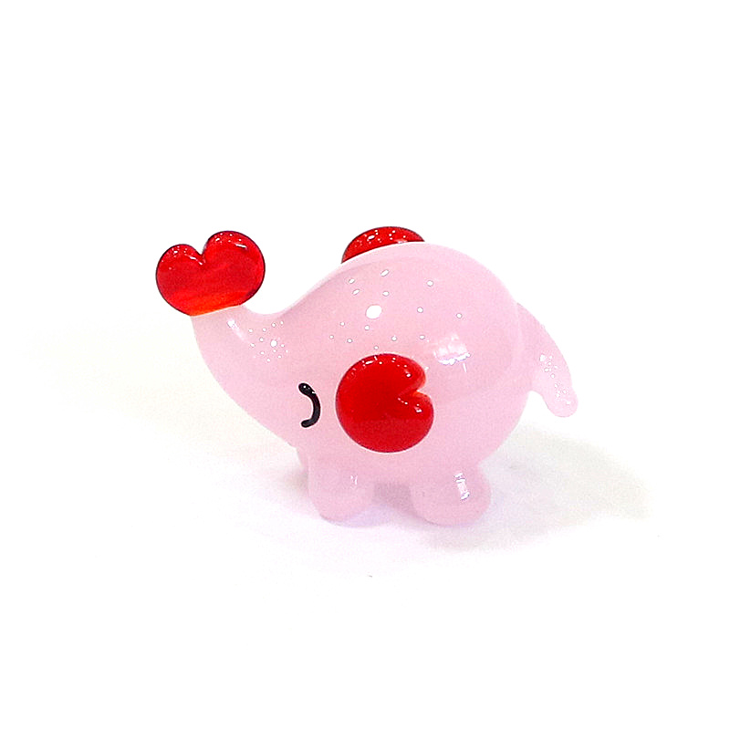 Cute Mini Glass Elephant Figur - Bonsai Garden Japan ulasan dan harga