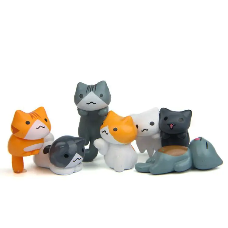 6Pcs/Set Cartoon Lucky pvc Cat - Bonsai Garden Japan ulasan dan harga